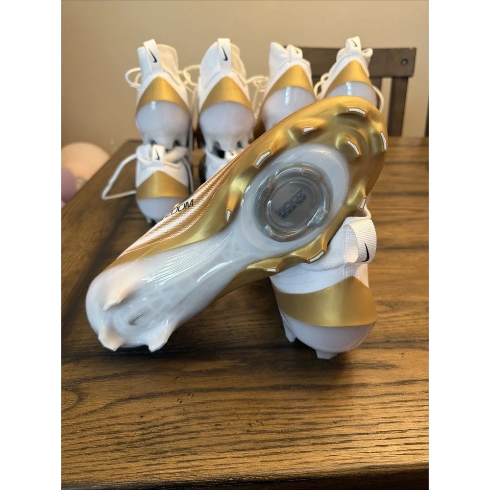 Brand new Nike Air Zoom Vapor Pro 1 Football Cleats White/Gold Men's Size 11